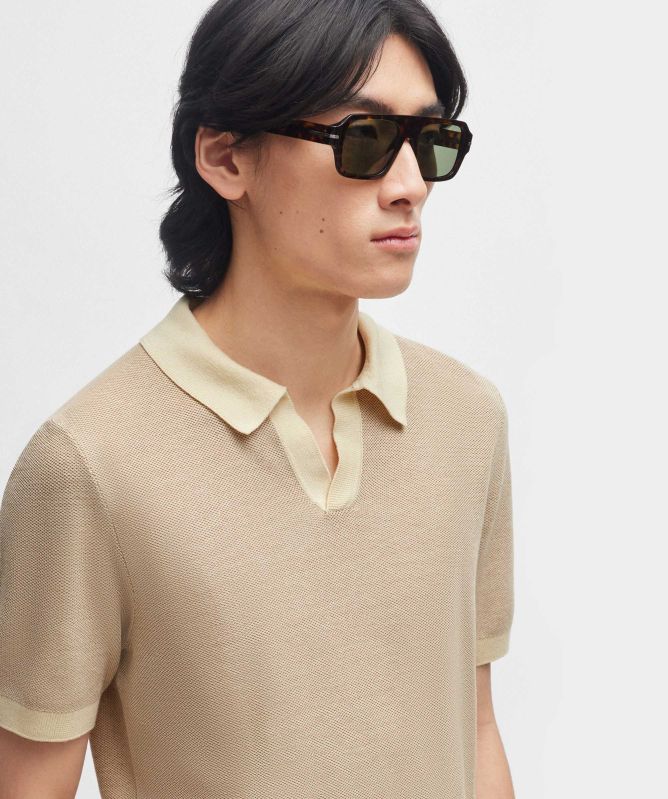 BOSS Knitted Cotton Tempio Polo Shirt