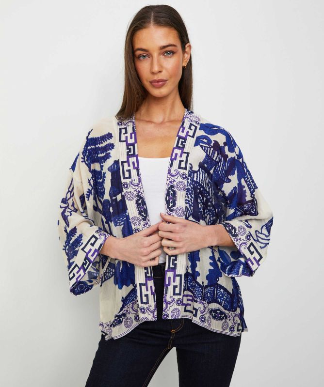 One Hundred Stars Giant Willow Blue Kimono