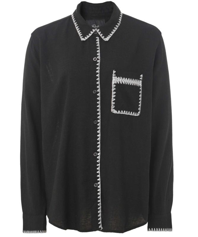 Rails Linen Blanket Stitch Charli Shirt