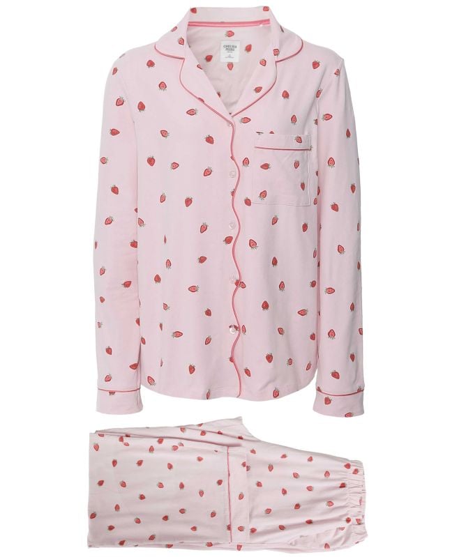 Chelsea Peers Ditsy Strawberry Long Pajamas