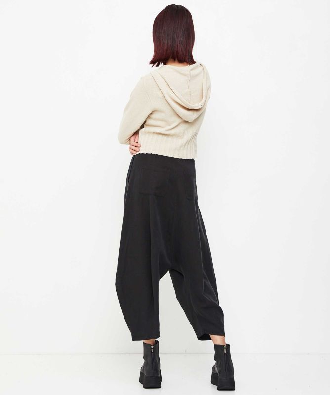 Lurdes Bergada Linen-Blend Cropped Dungarees