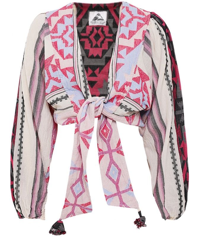 Pearl and Caviar Zakar Cropped Blouse