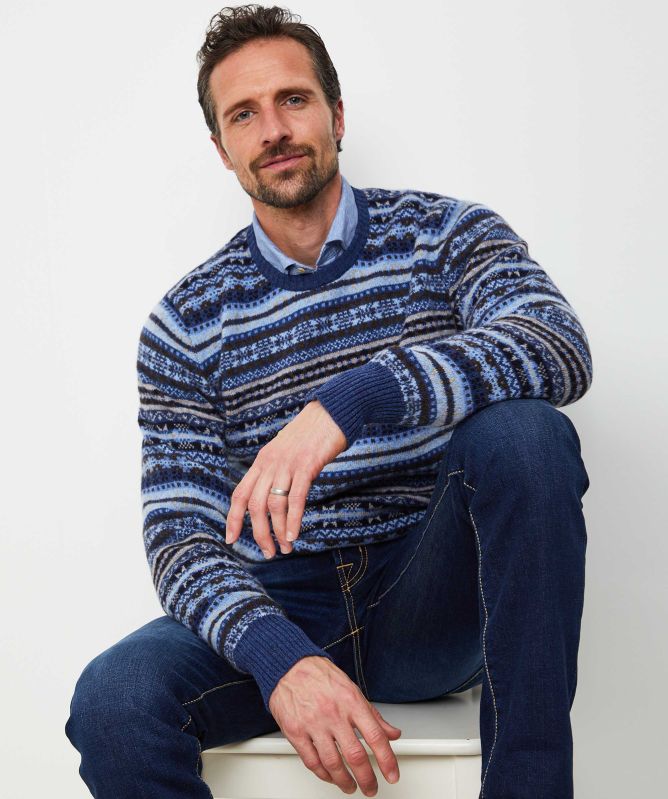Jules B Lambswool Crew Fair Isle Jumper
