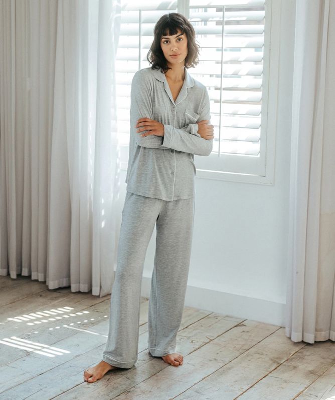 Chelsea Peers Modal Long Button Up Pajamas