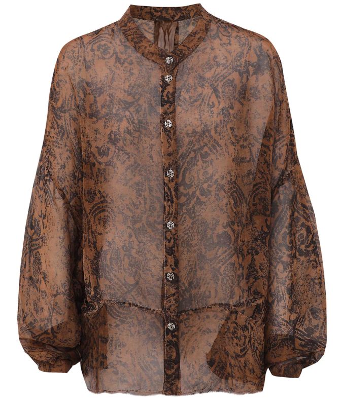 Sanctamuerte Printed Silk Blend Shirt