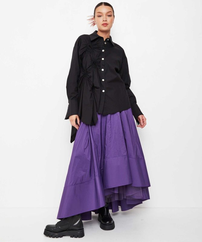 Bize Ruffled Cotton Shirt