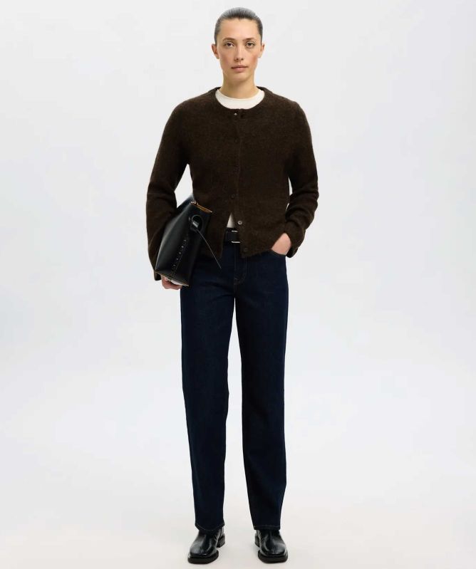 Selected Lulu Round Neck Knit Cardigan