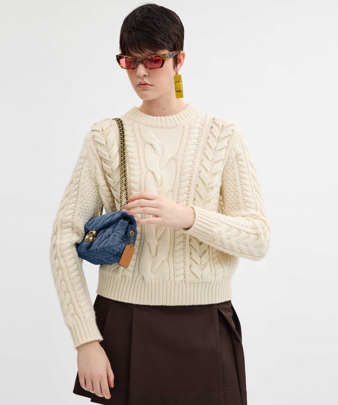 Coach Denim Quilted Tabby Shoulder Bag 20