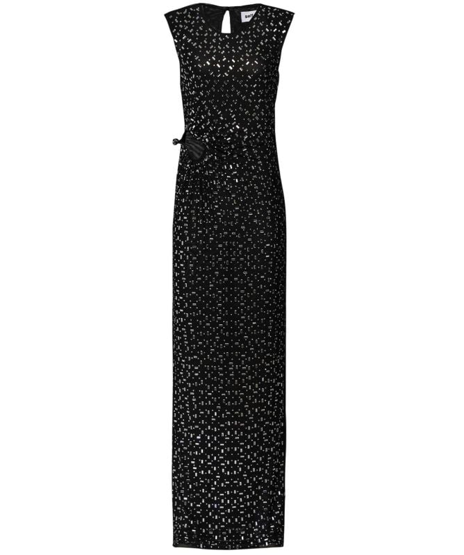 国内配送【SELF PORTRAIT】Square Rhinestone Maxi Dress Gold Square Rhinestone Mesh Maxi Dress – self-portrait