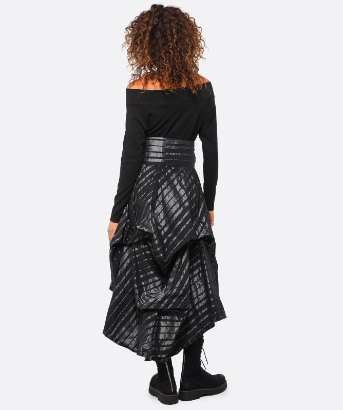 Xenia Design Stripe Taffeta Maxi Dress