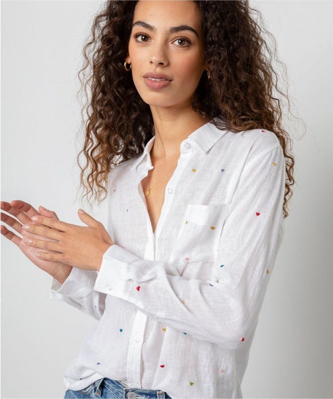 Rails Charli Embroidered Heart Shirt