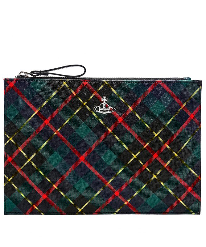 Vivienne Westwood Derby Tartan Coated Canvas Pouch