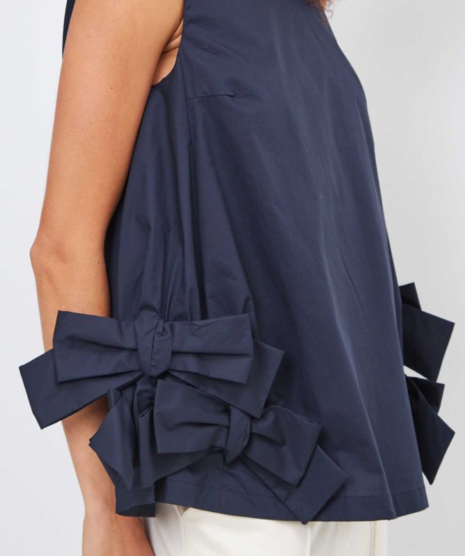 MEIMEIJ Navy Multi Bow Top