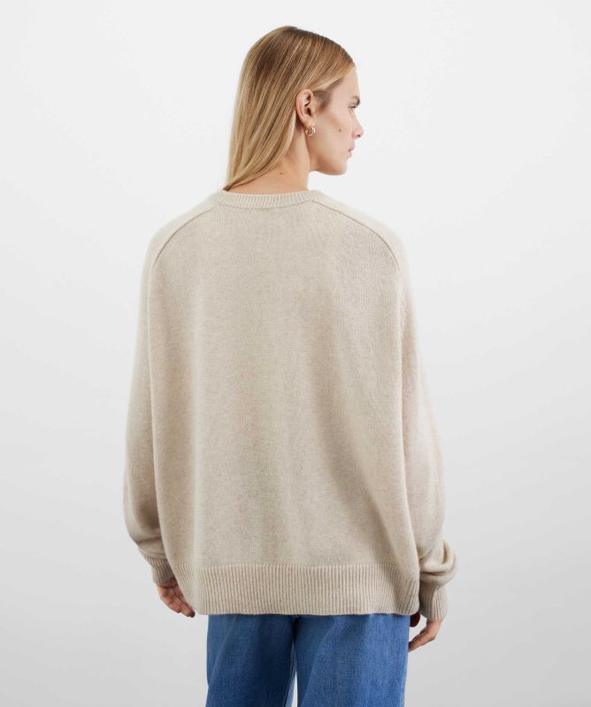 Soft Goat Cashmere Boyfriend O-Neck Sweater