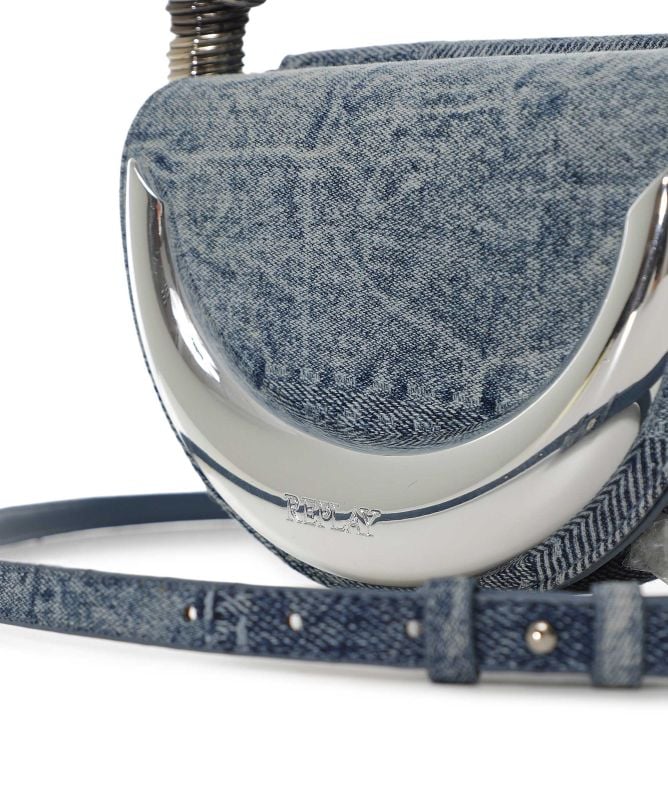 Replay Crescent Denim Top Handle Bag
