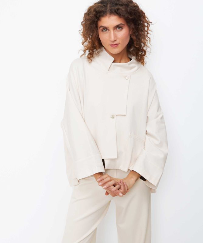 Thanny Asymmetric Button Jacket