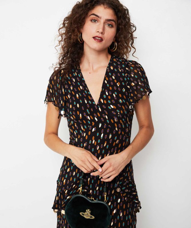 RIXO Jane Tiered Silk Maxi Dress