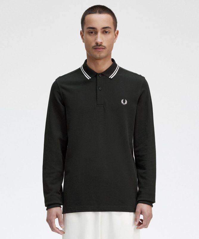 Fred Perry Long Sleeve Twin Tipped Polo Shirt