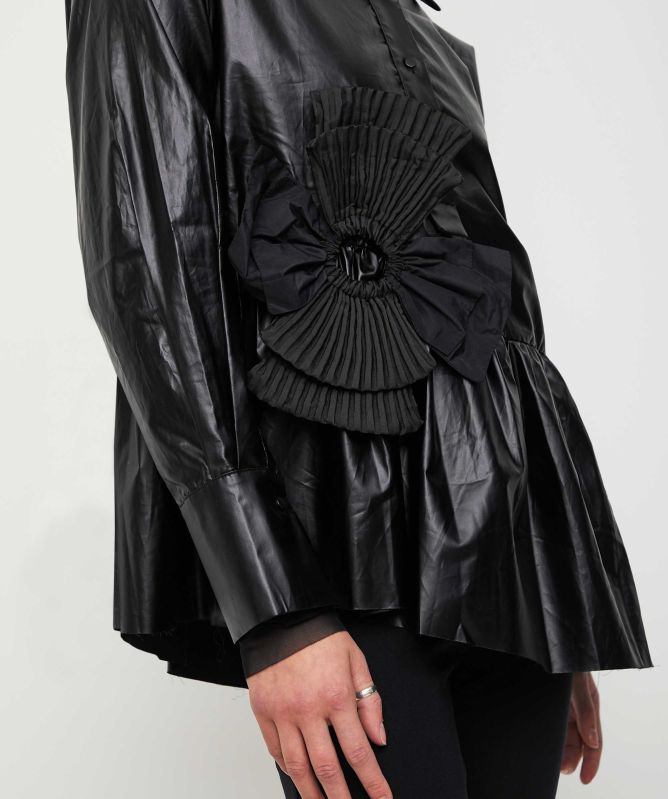 Bize Flower Detail Peplum Blouse