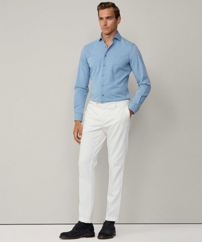 Hackett Tailored Light Wash Denim Shirt