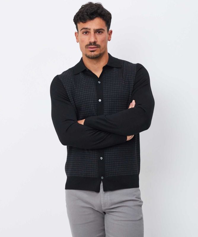 Filippo De Laurentiis Merino Houndstooth Cardigan