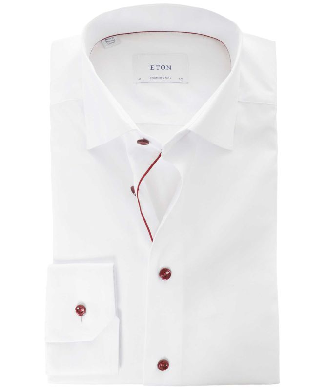 Eton Contemporary Fit Contrast Trim Shirt