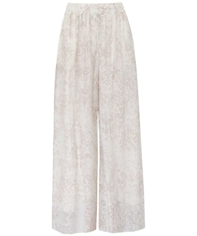 Sanctamuerte Paisley Print Wide Leg Trousers