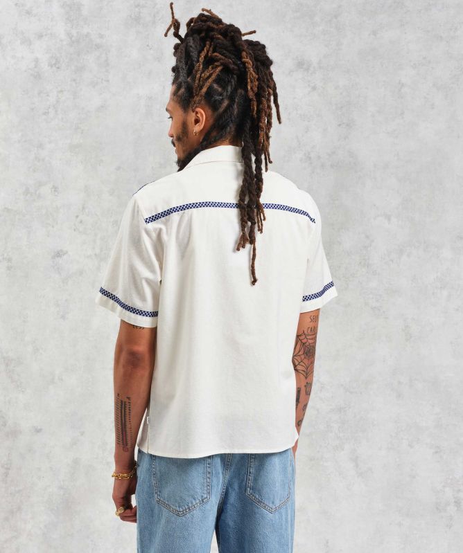 Wax London Linen Mix Embroidered Didcot Shirt