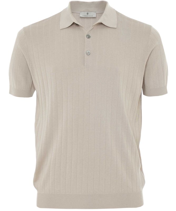 Thomas Maine Ribbed Knitted Polo Shirt
