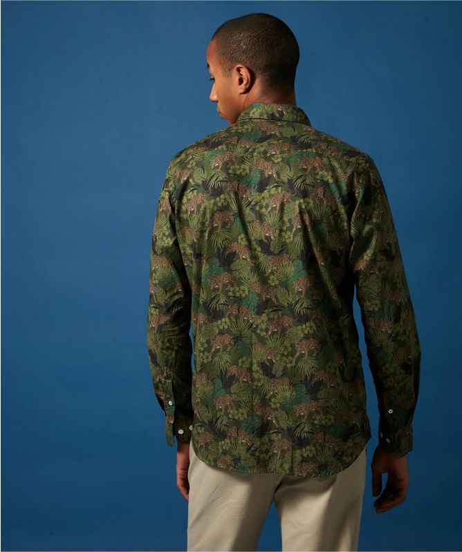 Hartford Slim Fit Tiger Print Paul Shirt