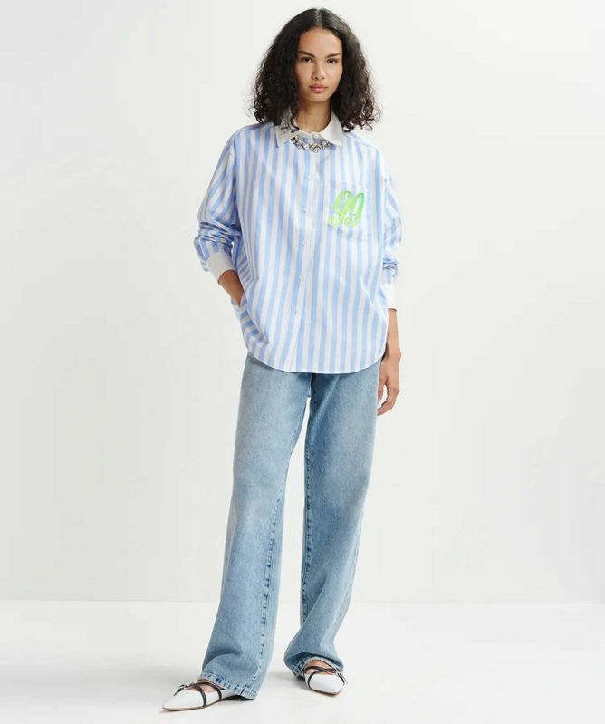 Essentiel Antwerp Halibut Embroidered Striped Shirt