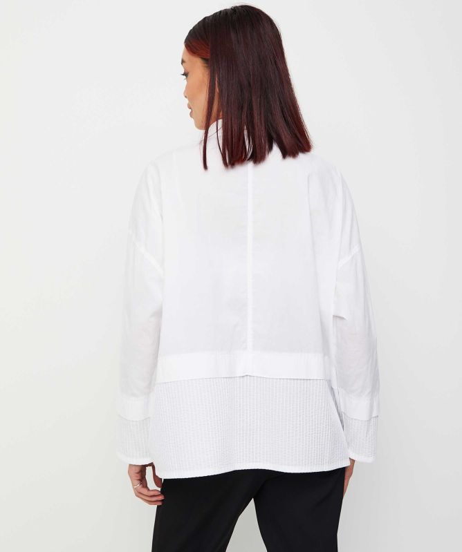 Yaccomaricard Cotton Lawn Pintuck Detail Shirt