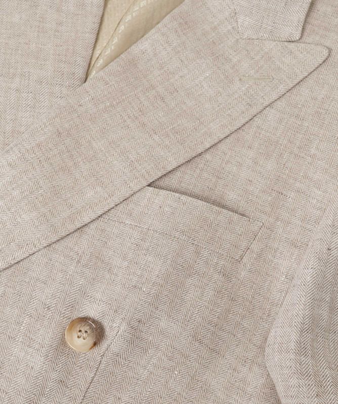 Sand Linen Herringbone Star Blazer