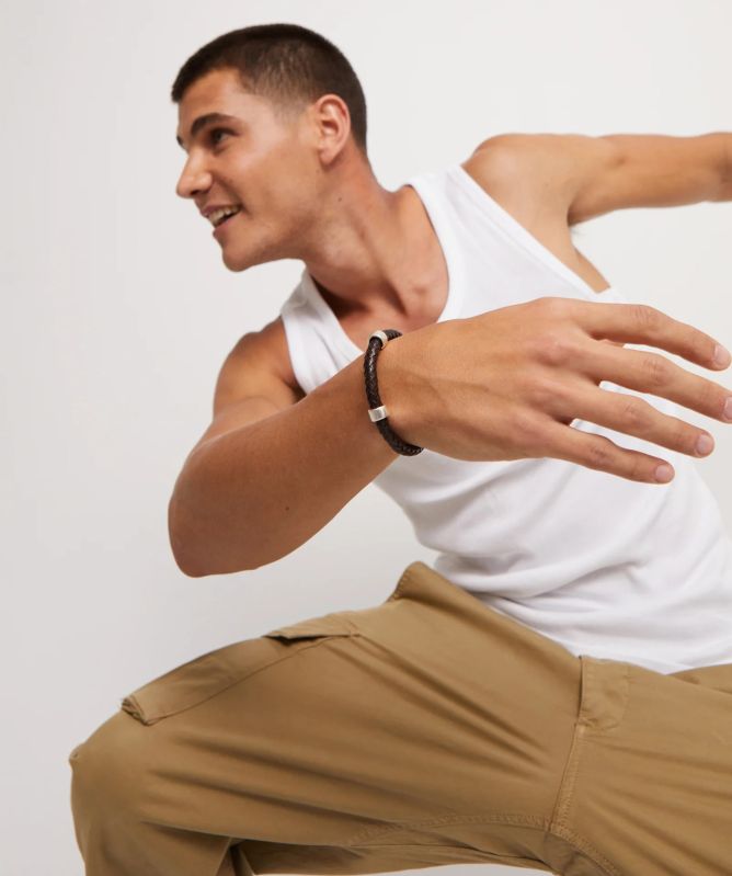 UNOde50 Braided Leather Clasp Bracelet