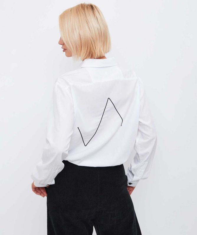 Lurdes Bergada Pop Zigzag Embroidered Shirt