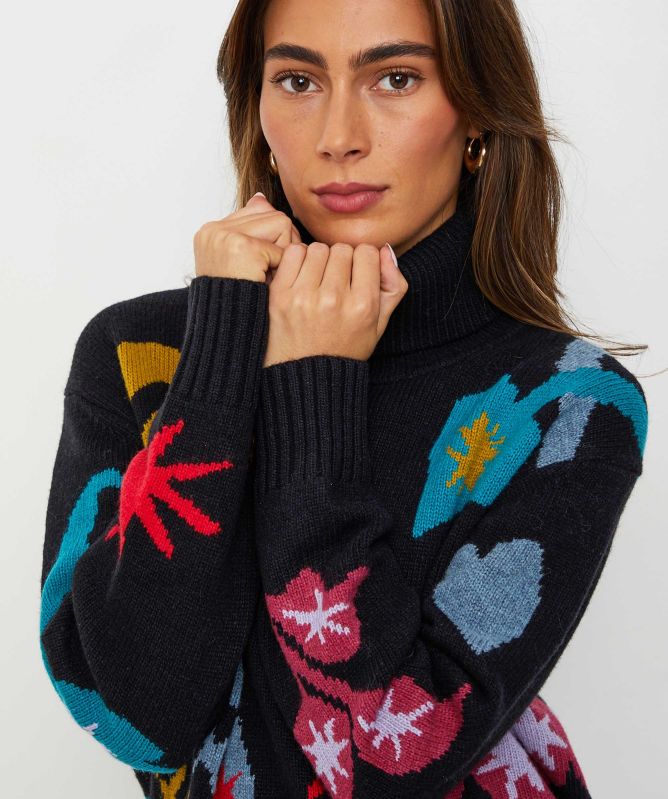 Paul Smith Wool Roll Neck Motif Jumper