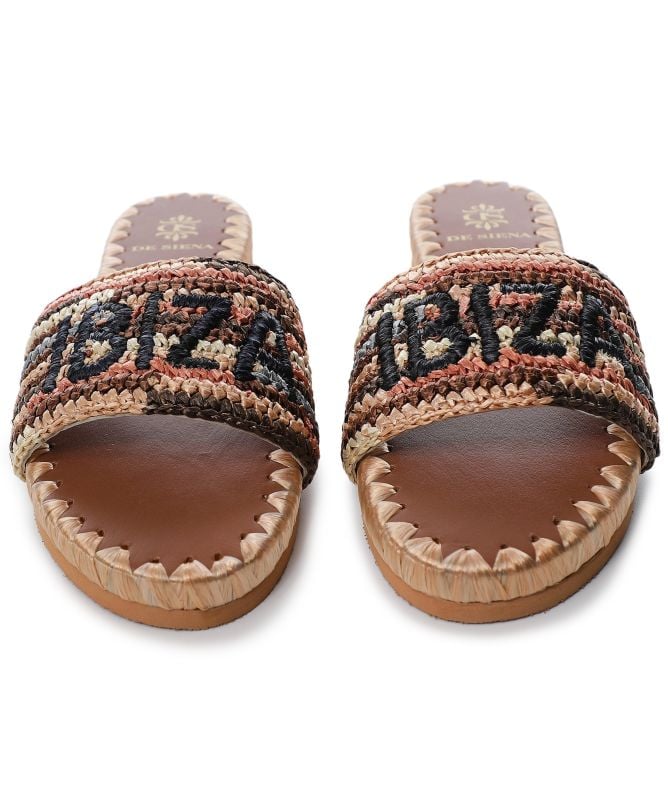 De Siena Ibiza Striped Raffia Resort Sliders