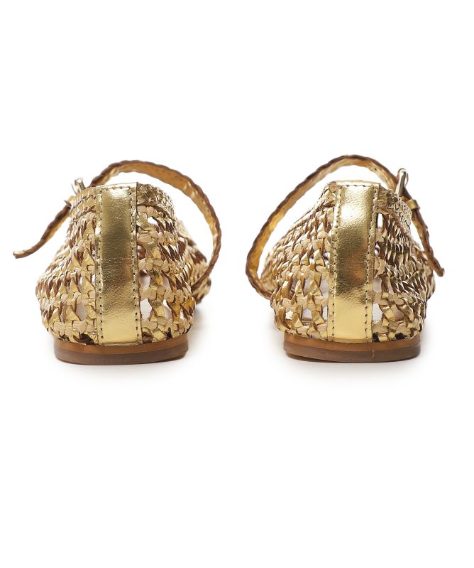 INUOVO Woven Raffia Ballet Shoes