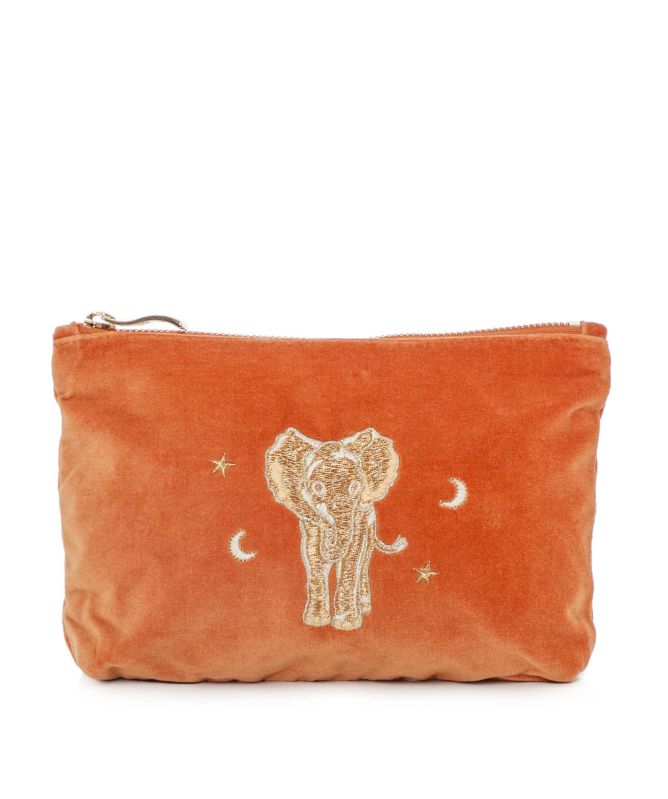 Elizabeth Scarlett Golden Elephants Mini Pouch