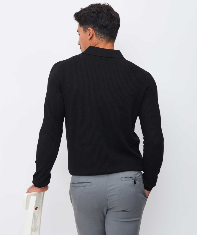 Filippo De Laurentiis Merino Herringbone Polo
