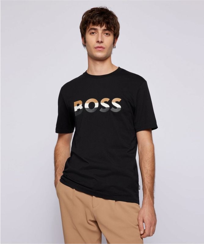 Tシャツ・カットソー Boss Te_Logospace T-Shirt BOSS - Relaxed-fit T-shirt in stretch cotton with logo print