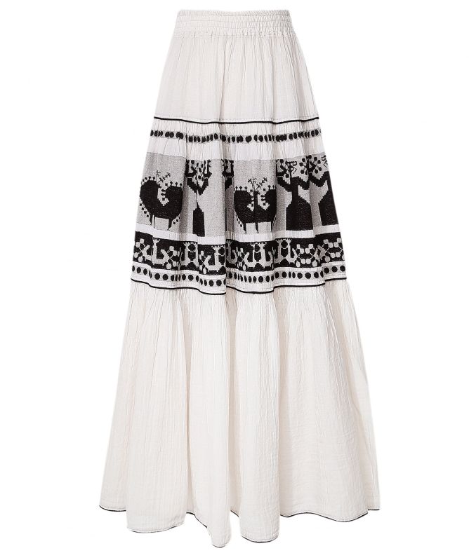 Devotion Twins Embroidered Midi Skirt