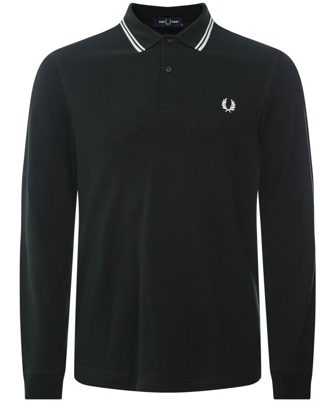 Fred Perry Long Sleeve Twin Tipped Polo Shirt