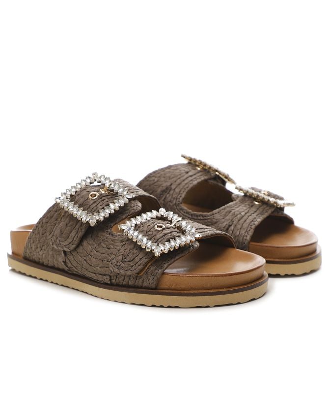INUOVO Embellished Raffia Sandals