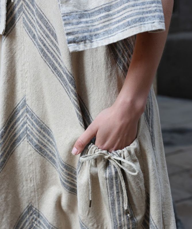 Lurdes Bergada Striped Linen-Blend Midi Dress