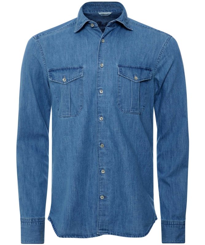Stenstroms Slimline Denim Pocket Shirt