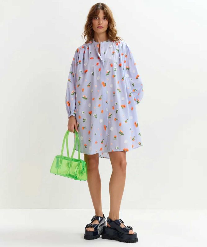 Essentiel Antwerp Jalen Embellished Shirt Dress