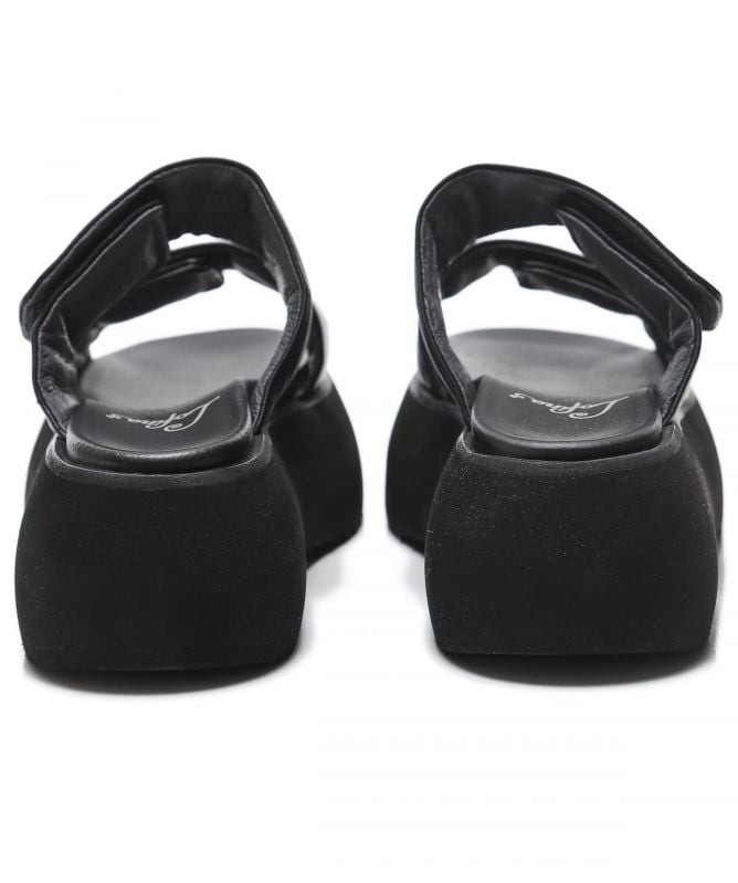 Lofina Leather Velcro Platform Sandals