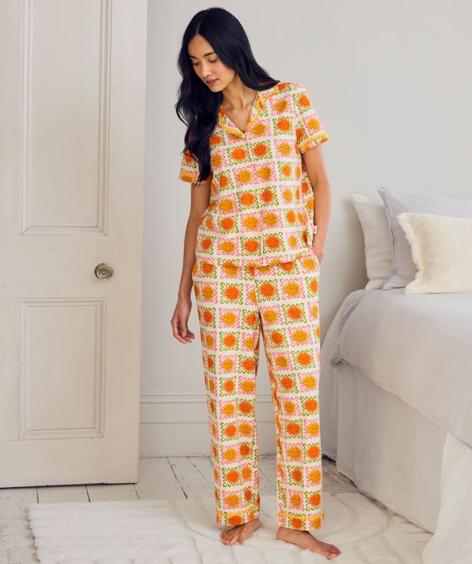 Chelsea Peers Sunshine Tile Print Long Pajamas
