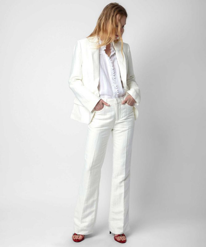 Zadig and Voltaire Linen Flared Pistol Trousers